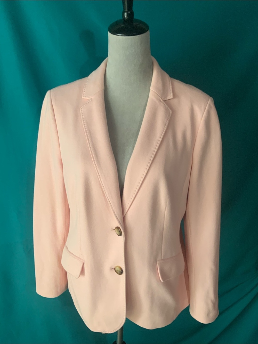 Talbots Aberdeen Pale Pink Tailored Knit Jacket